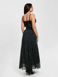 Popilush® Shapewear Paisley Sculpting Corset Top or High Waist A-Line Maxi Skirt