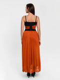Popilush® Shapewear Paisley Sculpting Corset Top or High Waist A-Line Maxi Skirt