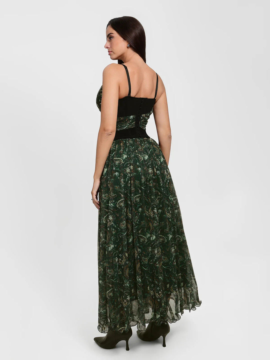 Popilush® Shapewear Paisley Sculpting Corset Top or High Waist A-Line Maxi Skirt