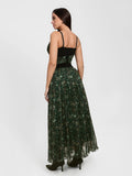 Popilush® Shapewear Paisley Sculpting Corset Top or High Waist A-Line Maxi Skirt