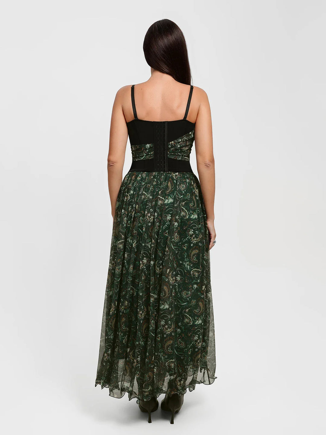 Popilush® Shapewear Paisley Sculpting Corset Top or High Waist A-Line Maxi Skirt