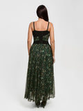 Popilush® Shapewear Paisley Sculpting Corset Top or High Waist A-Line Maxi Skirt