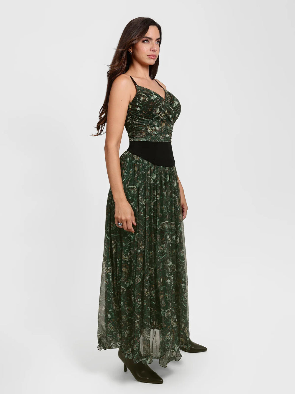 Popilush® Shapewear Paisley Sculpting Corset Top or High Waist A-Line Maxi Skirt