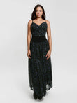 Popilush® Black / XS Shapewear Paisley Sculpting Corset Top or High Waist A-Line Maxi Skirt
