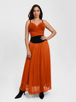 Popilush® Red / XS Shapewear Paisley Sculpting Corset Top or High Waist A-Line Maxi Skirt