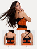Popilush® Shapewear Paisley V Neck Mesh Cami Corset Top