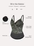Popilush® Shapewear Paisley V Neck Mesh Cami Corset Top