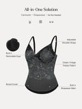 Popilush® Shapewear Paisley V Neck Mesh Cami Corset Top