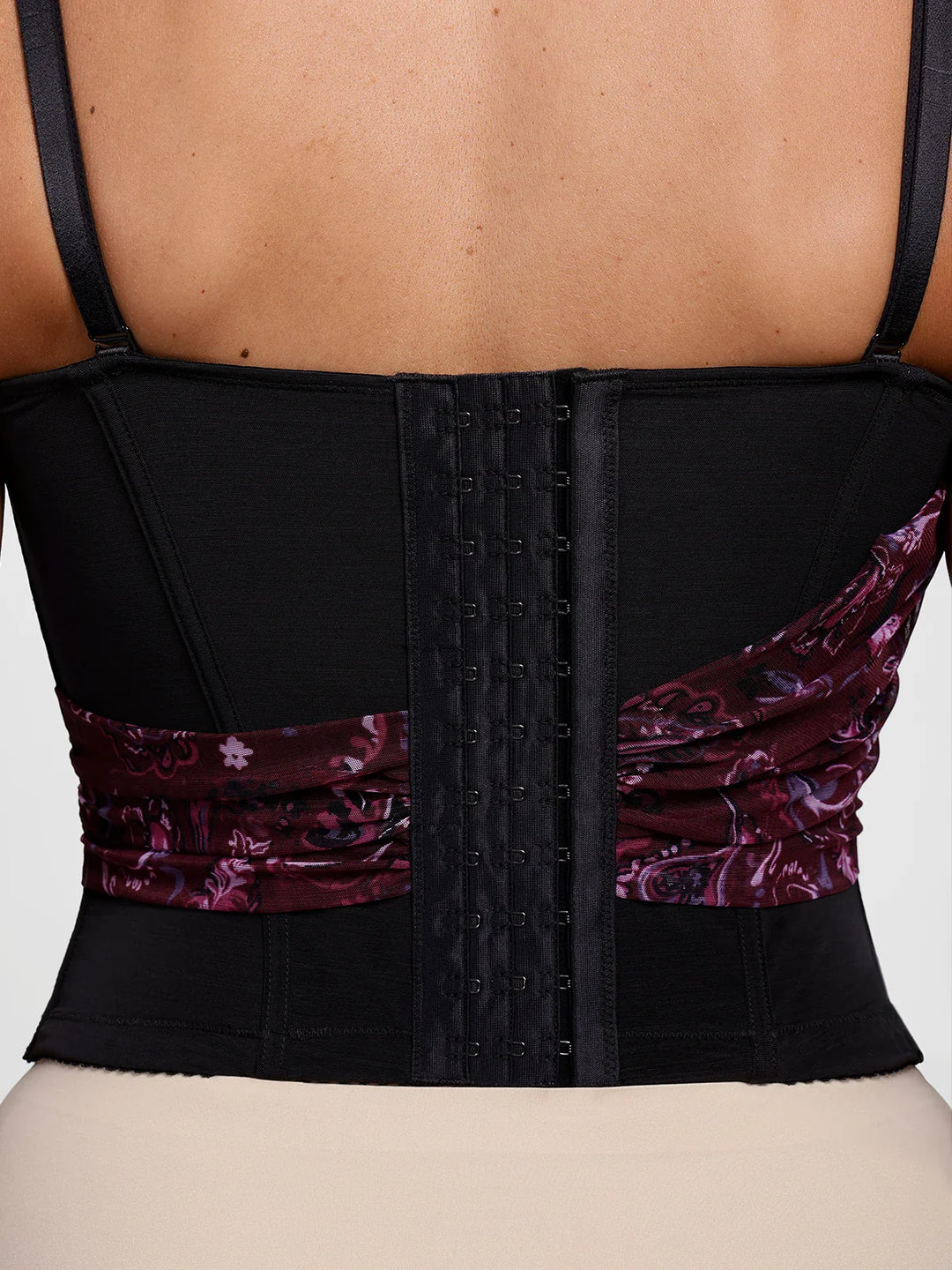 Popilush® Shapewear Paisley V Neck Mesh Cami Corset Top