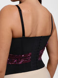 Popilush® Shapewear Paisley V Neck Mesh Cami Corset Top