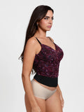 Popilush® Shapewear Paisley V Neck Mesh Cami Corset Top