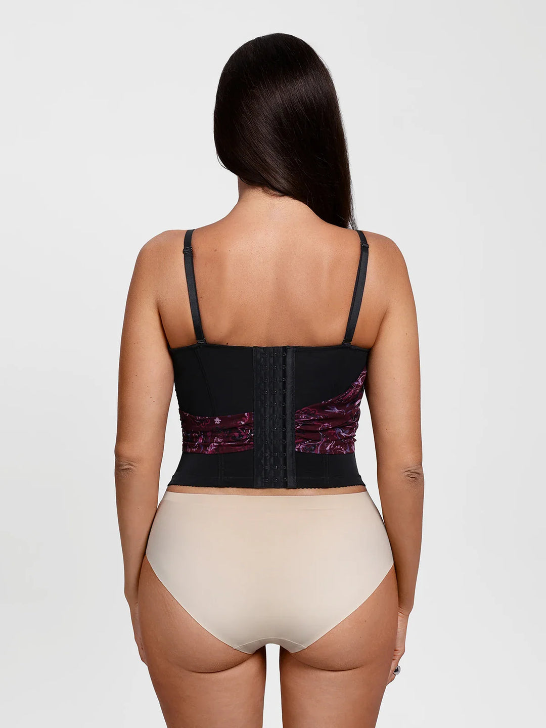 Popilush® Shapewear Paisley V Neck Mesh Cami Corset Top