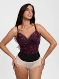 Popilush® Shapewear Paisley V Neck Mesh Cami Corset Top