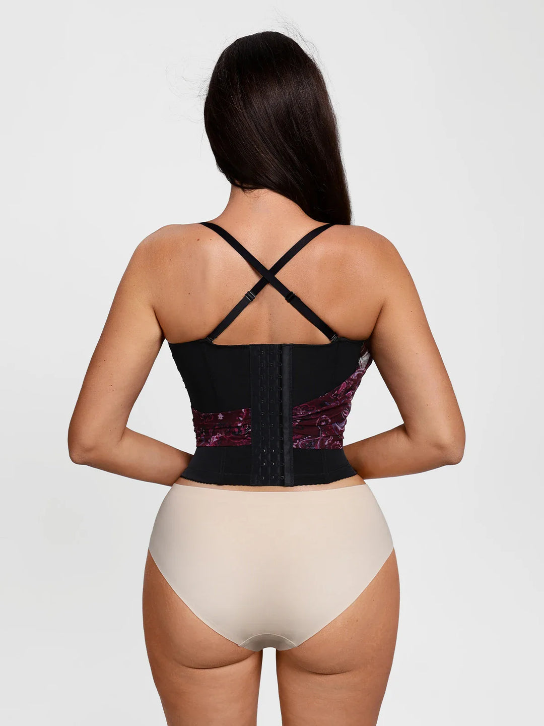 Popilush® Shapewear Paisley V Neck Mesh Cami Corset Top