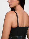 Popilush® Shapewear Paisley V Neck Mesh Cami Corset Top