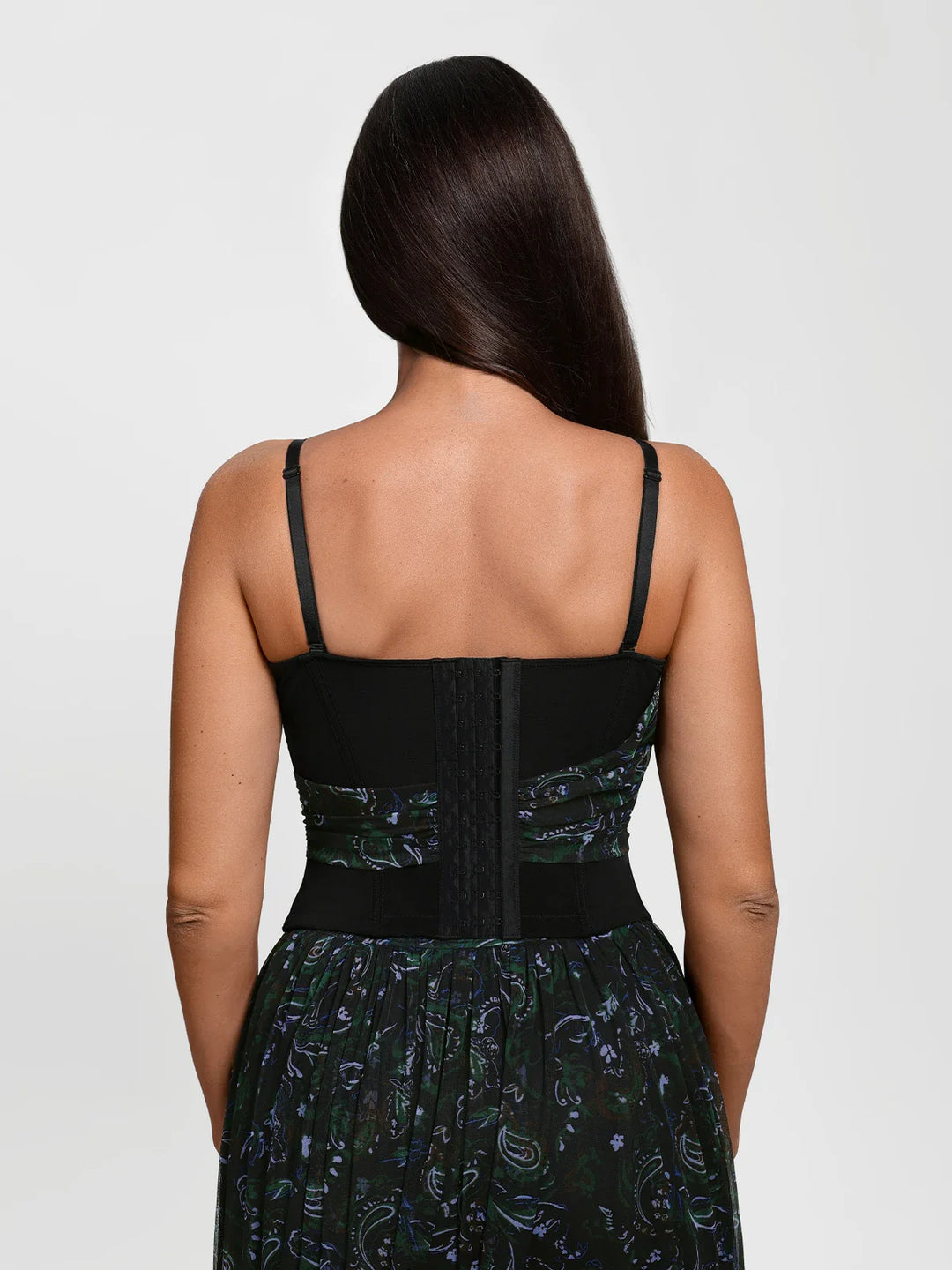 Popilush® Shapewear Paisley V Neck Mesh Cami Corset Top