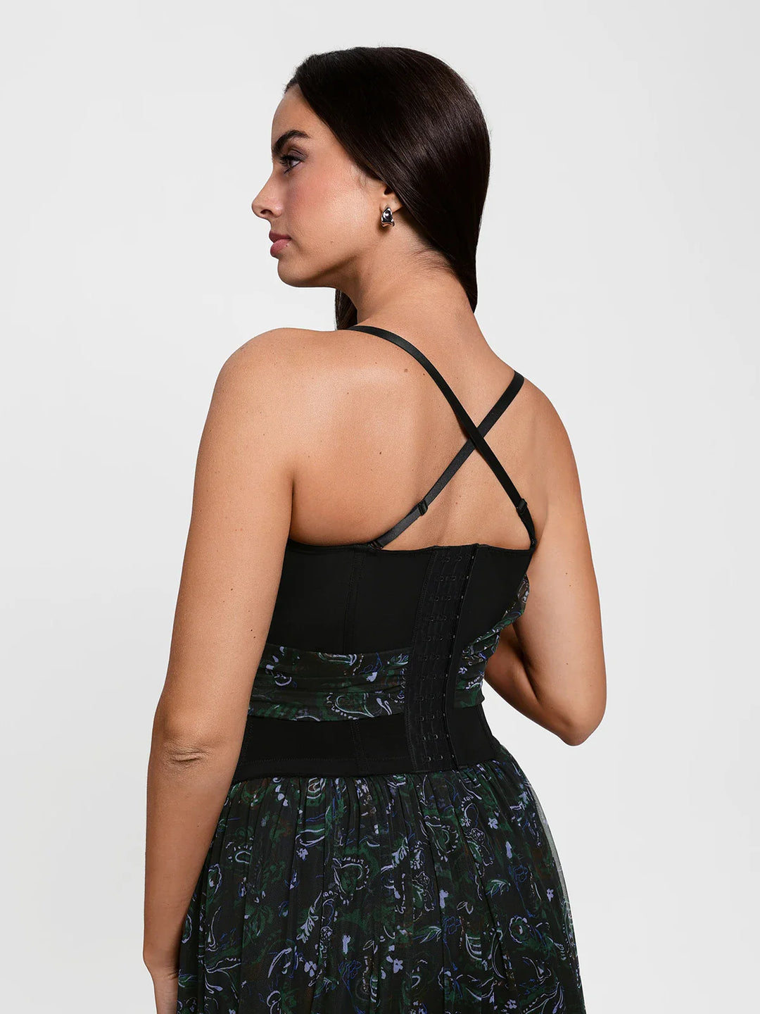 Popilush® Shapewear Paisley V Neck Mesh Cami Corset Top