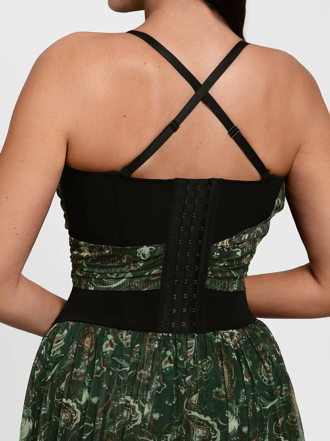 Popilush® Shapewear Paisley V Neck Mesh Cami Corset Top