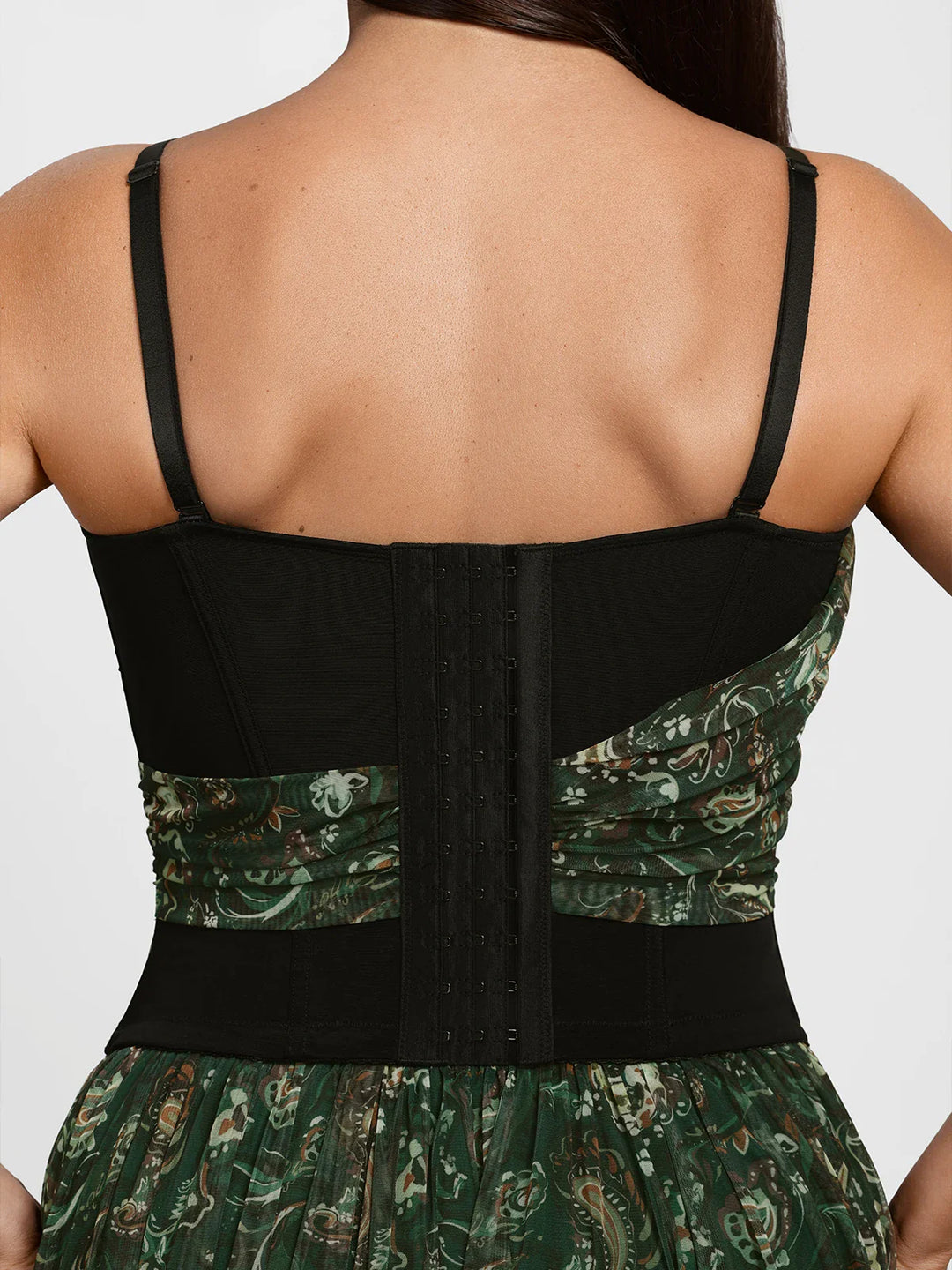 Popilush® Shapewear Paisley V Neck Mesh Cami Corset Top
