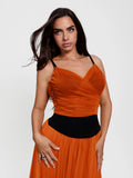 Popilush® Red / XS Shapewear Paisley V Neck Mesh Cami Corset Top