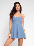 Popilush® Sports Tennis Dress Blue / XS Shapewear Pet Hair Resistant Crisscross Back Workout Dress