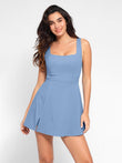 Popilush® Sports Tennis Dress Blue / XS Shapewear Pet Hair Resistant Square Neck Workout Dress