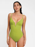 Popilush® Tummy Control Slimming Swimwear Shapewear Plunging V Slimming One-Piece Swimsuit
