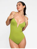 Popilush® Tummy Control Slimming Swimwear Shapewear Plunging V Slimming One-Piece Swimsuit