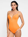 Popilush® Tummy Control Slimming Swimwear Light Orange / XS Shapewear Plunging V Slimming One-Piece Swimsuit