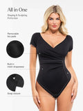 Popilush® Shapewear Portrait Neckline Draped Sculpting Bodysuit
