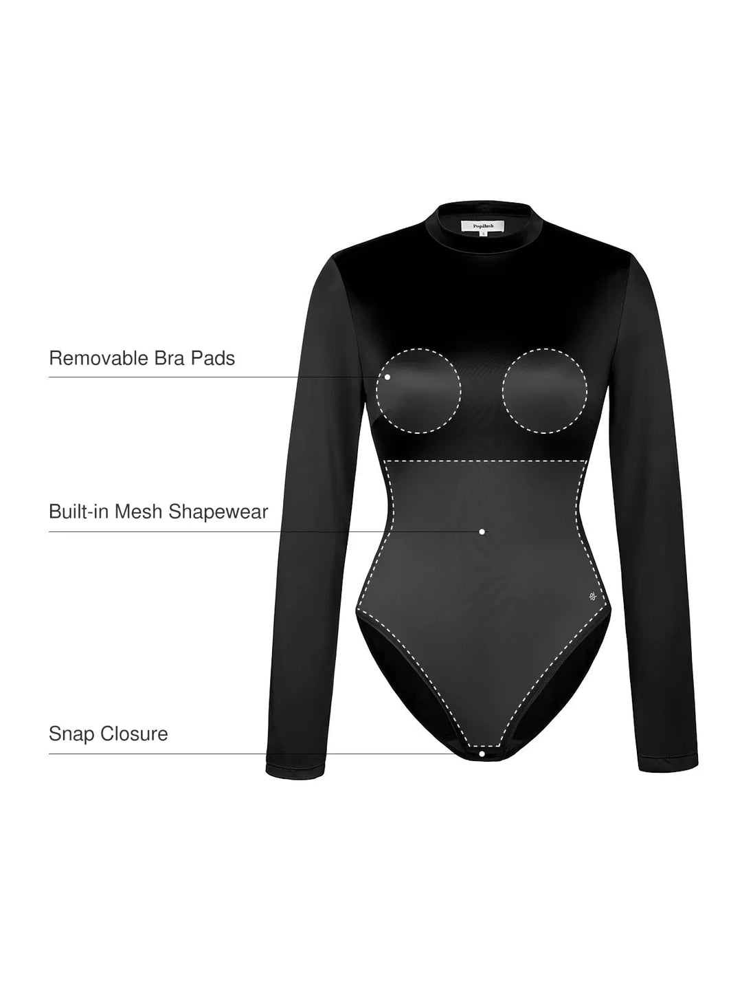 Popilush® Shapewear Printed High-Waist Tummy-Control Bodysuit