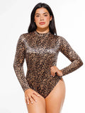 Popilush® Leopard / XS Shapewear Printed High-Waist Tummy-Control Bodysuit