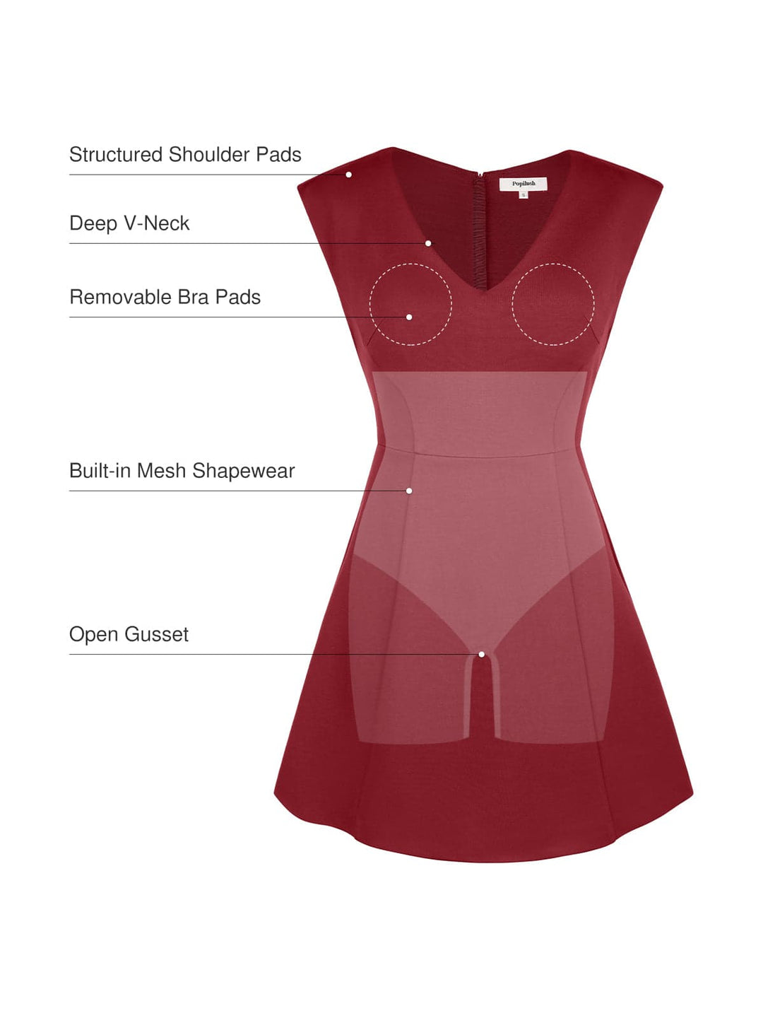 Popilush® Shapewear Professional Convertible Mini Dress