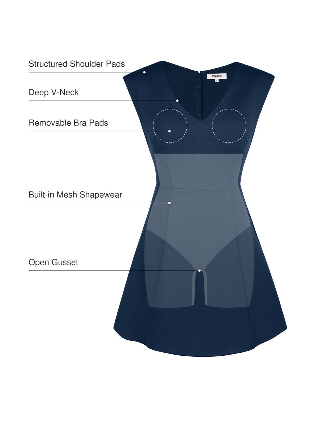 Popilush® Shapewear Professional Convertible Mini Dress