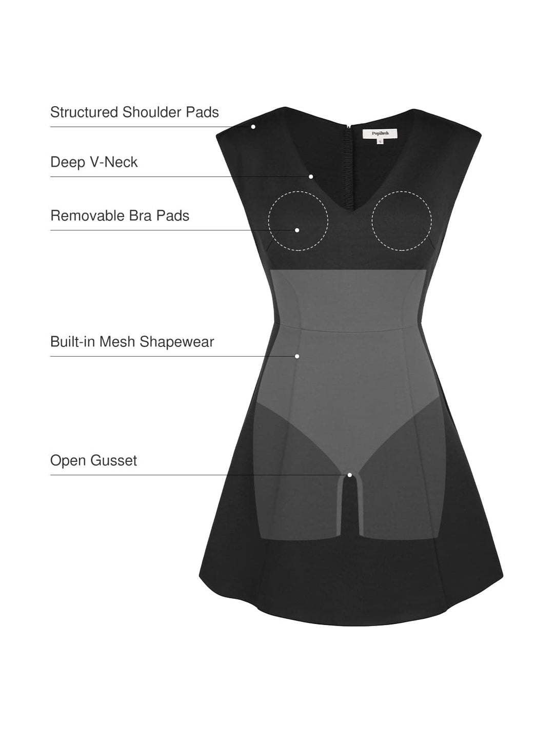 Popilush® Shapewear Professional Convertible Mini Dress