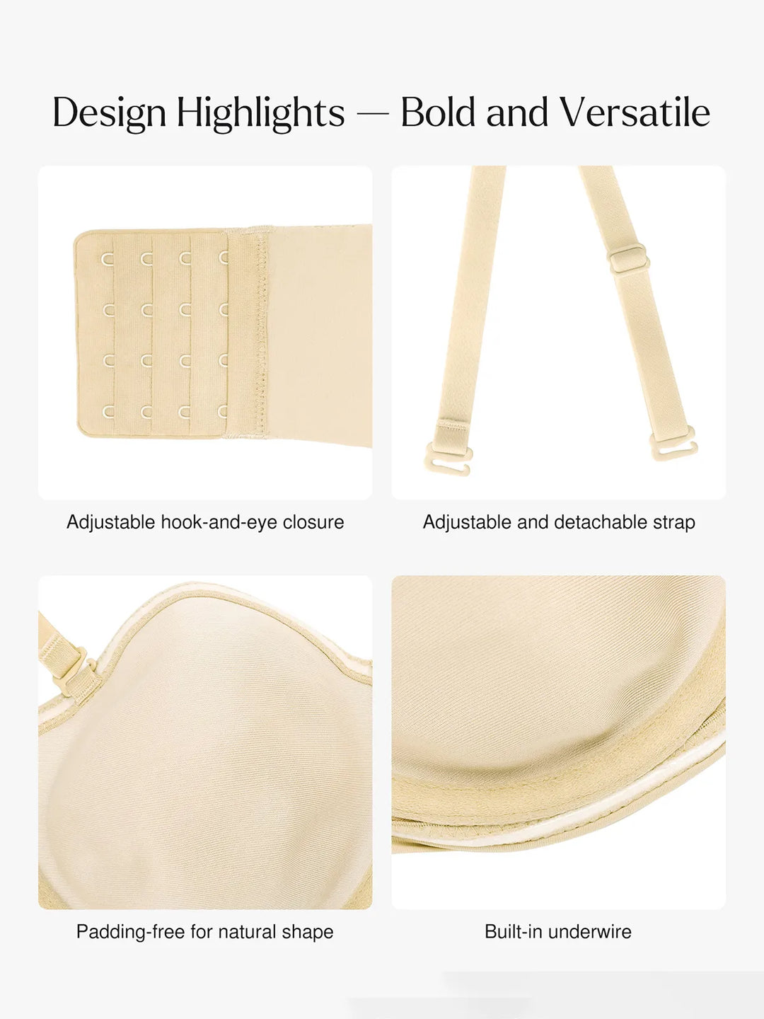 Popilush® Strapless Bra Shapewear Push-Up Bra