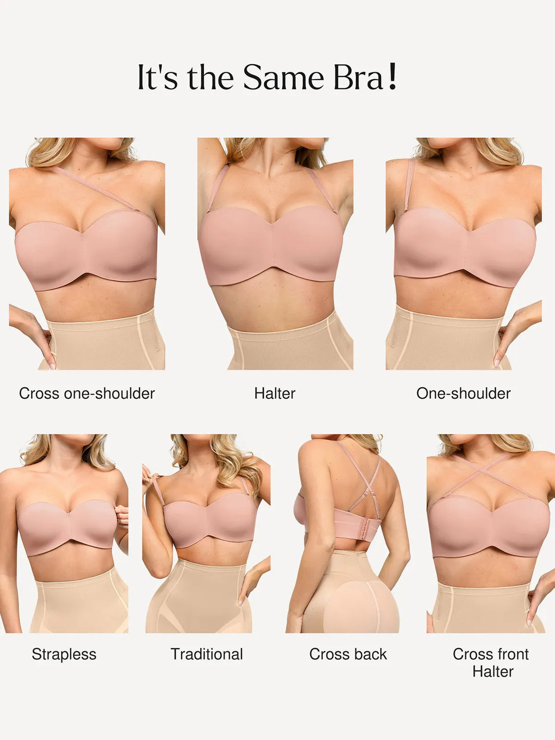 Popilush® Strapless Bra Shapewear Push-Up Bra