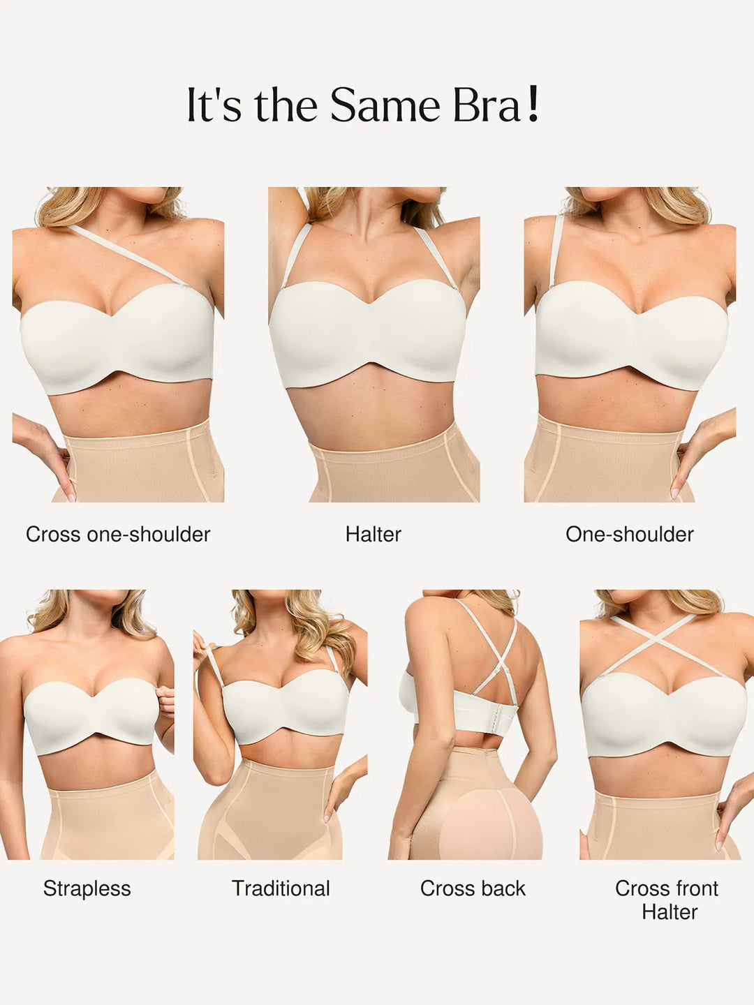 Popilush® Strapless Bra Shapewear Push-Up Bra