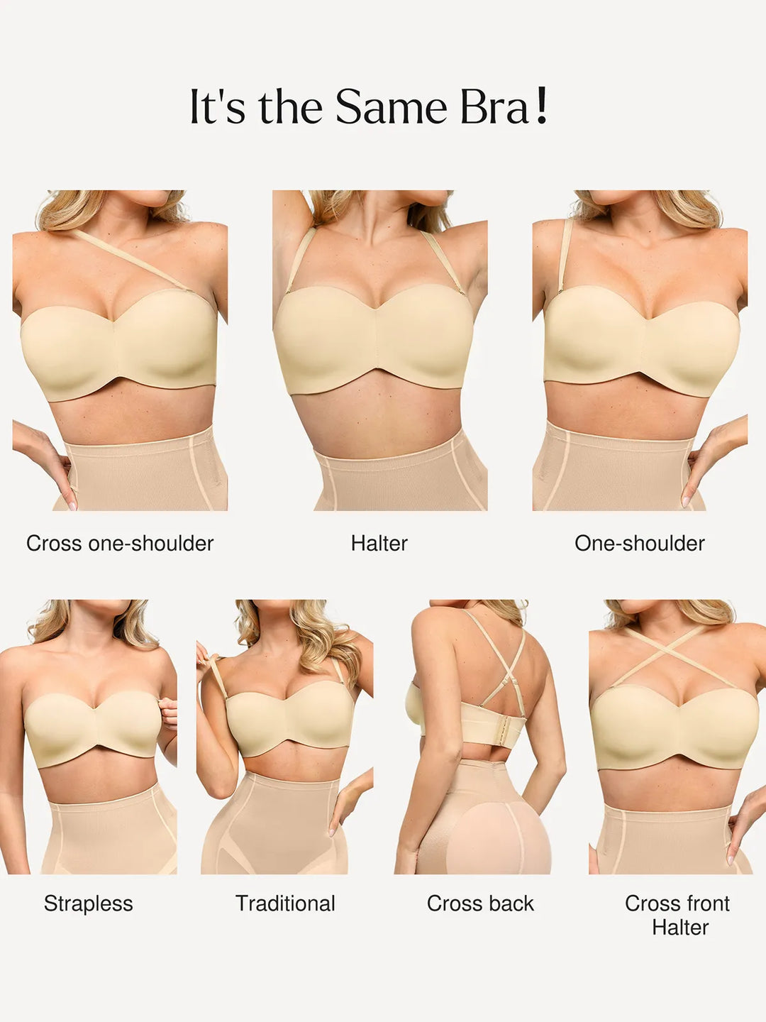 Popilush® Strapless Bra Shapewear Push-Up Bra