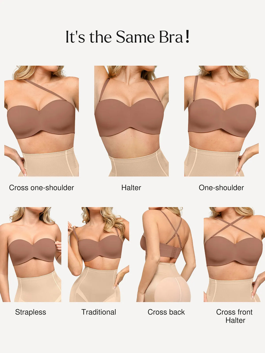Popilush® Strapless Bra Shapewear Push-Up Bra