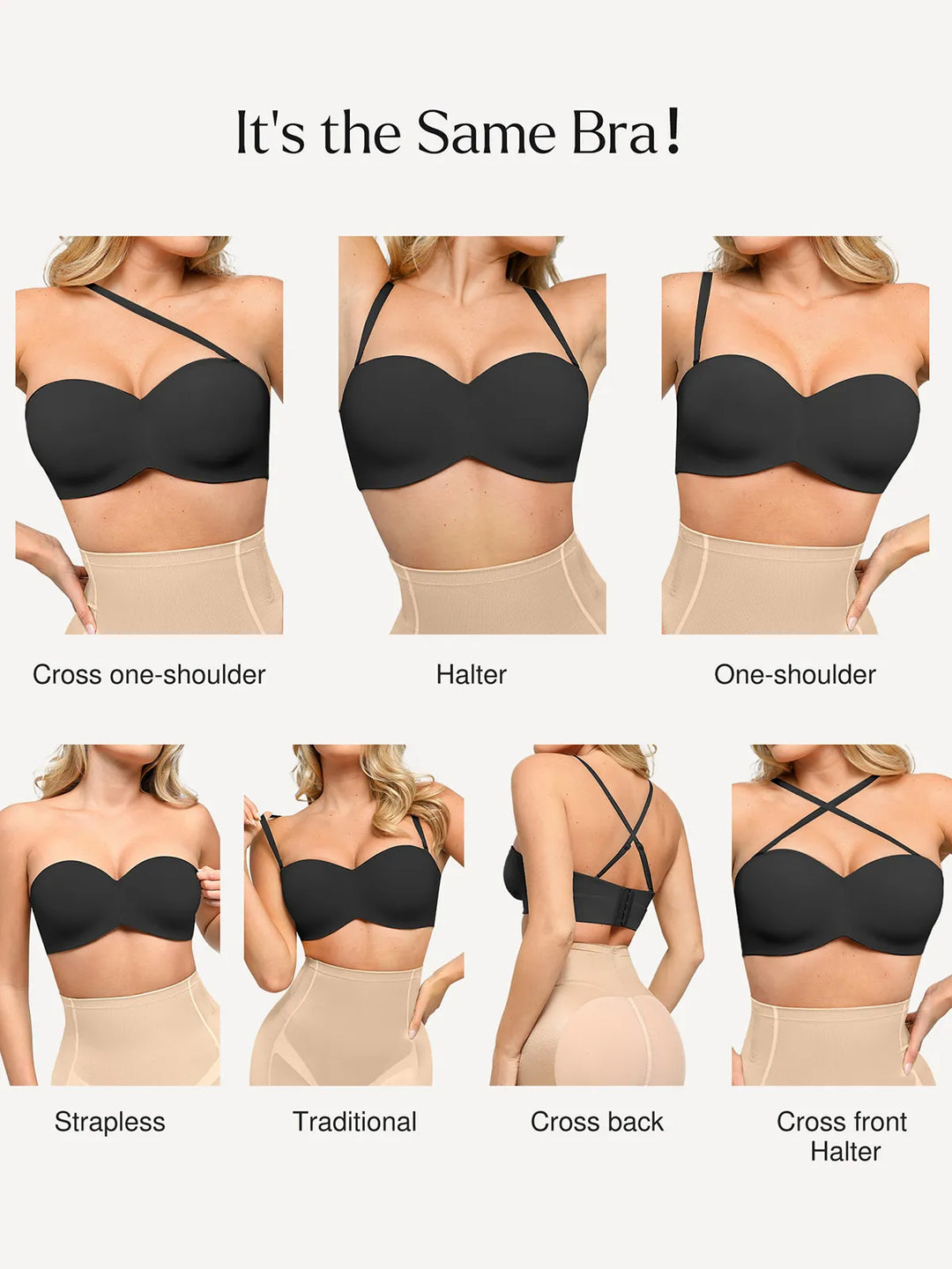 Popilush® Strapless Bra Shapewear Push-Up Bra