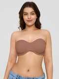 Popilush® Strapless Bra Coffee / 36C Shapewear Push-Up Bra