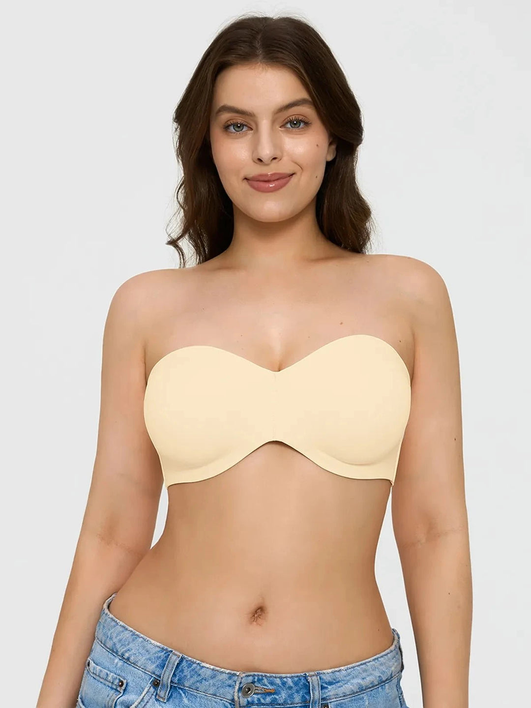 Popilush® Strapless Bra Skin / 36C Shapewear Push-Up Bra
