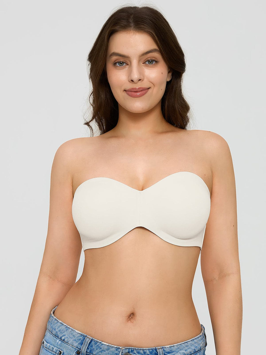 Popilush® Strapless Bra White / 36C Shapewear Push-Up Bra