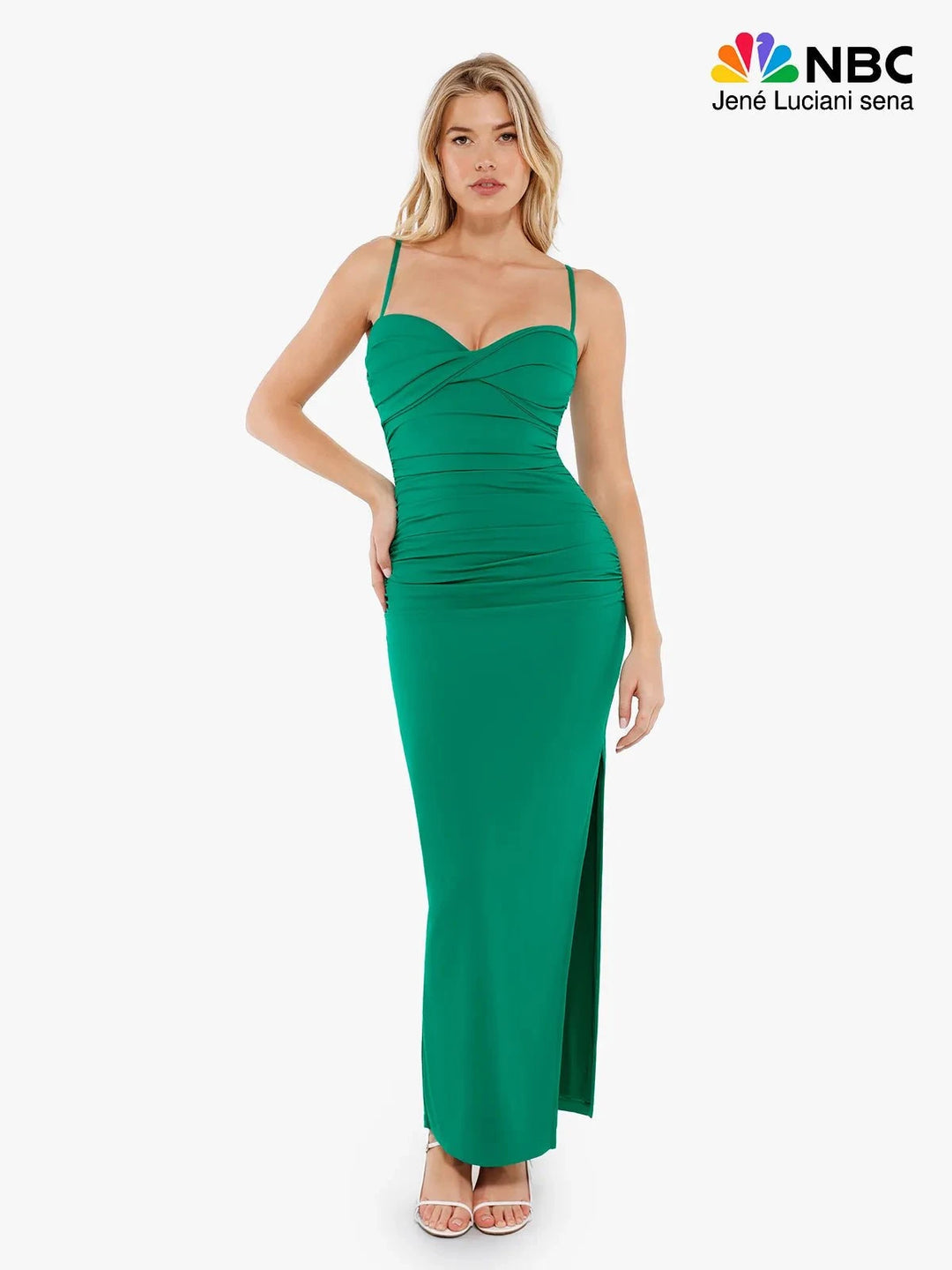 Popilush® Shapewear Ruched Bias Twist Tummy Control Maxi Dress