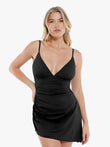 Popilush® Tummy Control One Piece Swim Dress Black / XS Shapewear Ruched Convertible One-Piece Swimsuit