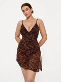 Popilush® Tummy Control One Piece Swim Dress Leopard / XS Shapewear Ruched Convertible One-Piece Swimsuit