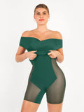 Popilush® Formal Bodycon Party Summer Dress Shapewear Ruched Off-Shoulder Sculpting Midi Dress