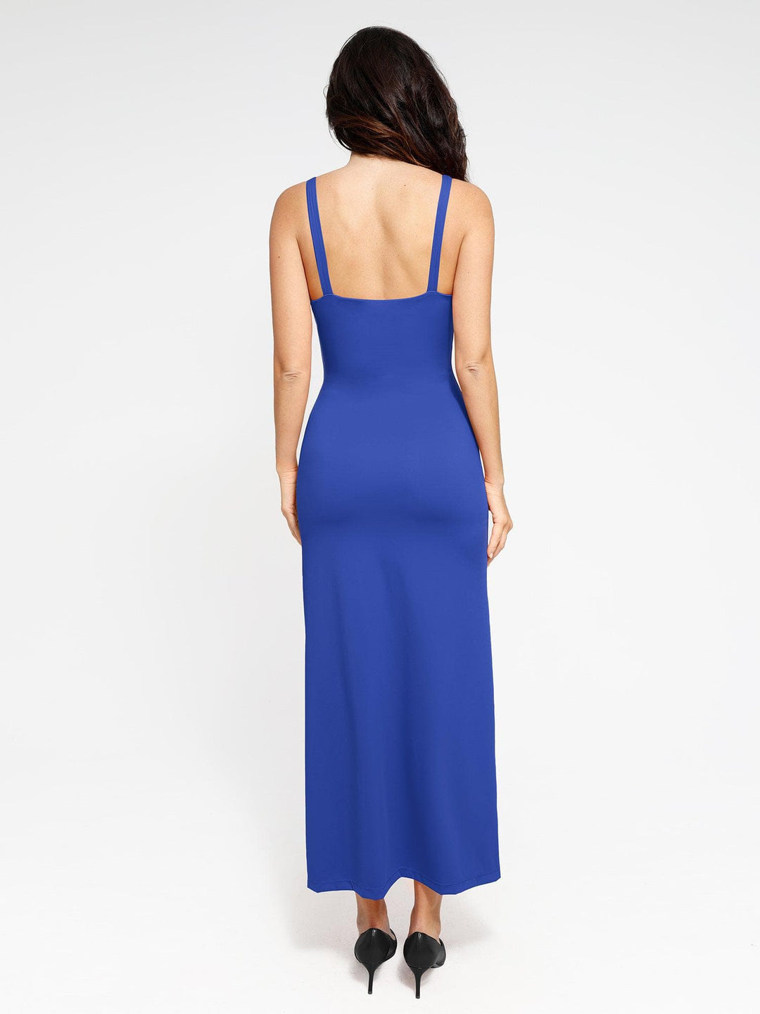 Shapewear Ruched Side-Slit Maxi | Slimming Slip Dress - Popilush Shapewear Ruched Side-Slit Maxi | Slimming Slip Dress - Popilush