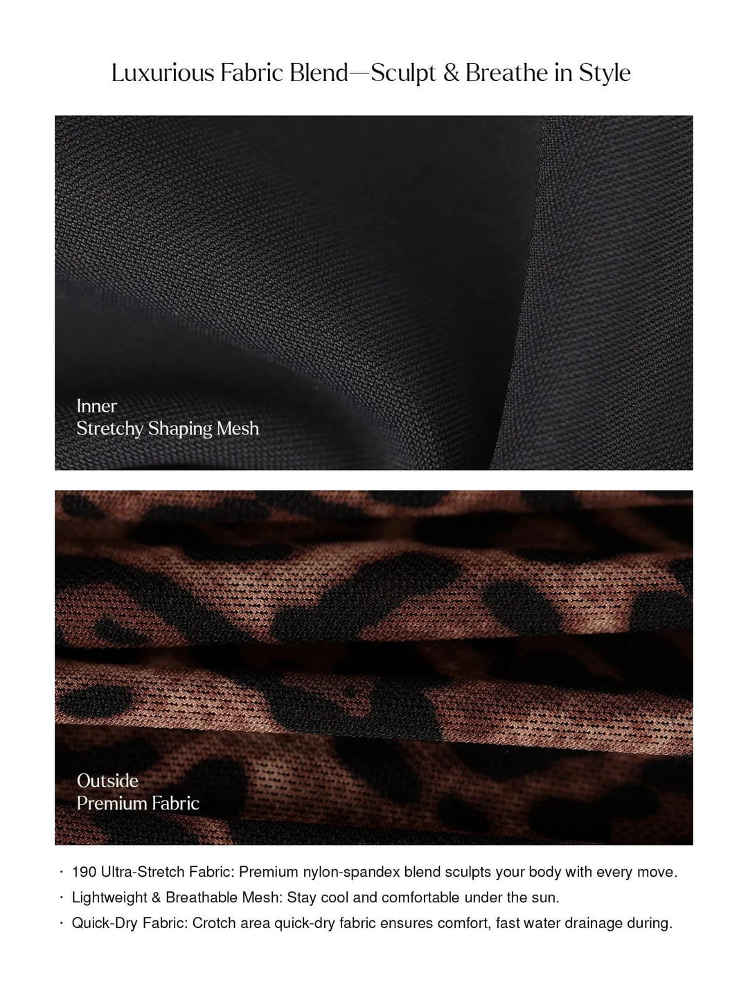 Popilush® Two-piece Swimsuit Shapewear Ruched Tummy Control Bikini Brief